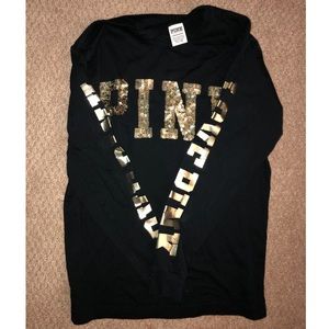 VS PINK Sequined Campus Tee